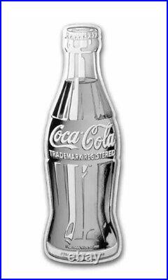 SALE Vintage Coca-Cola Bottle Shaped 1 oz Colorized Silver Vending Machine Tin