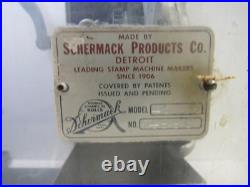 SCHERMACK Vintage COIN-OP SANITARY 1 Cent STAMP VENDING MACHINE