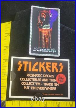 SCREAM Vtg Horror Vending Machine Sticker Orig Cardboard Sleeve Movie Prismatic