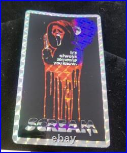 SCREAM Vtg Horror Vending Machine Sticker Orig Cardboard Sleeve Movie Prismatic
