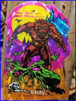 SUPER RARE Vintage 80's Horror Evil WEREWOLF Prism Vending Machine sticker