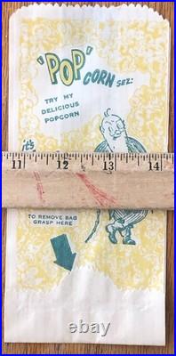 Set of 10 Pop Corn Sez Bags 1940s Vintage Vending Machine Concession Movie Decor