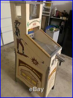 Silver Dollar Saloon Skill Shooter Vintage Vending Machine Coin Operated Gumball