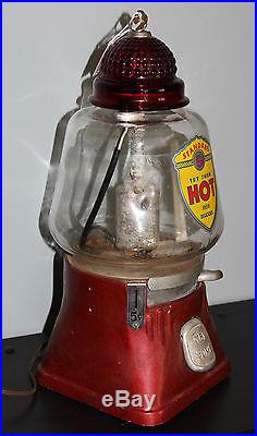 Silver King Hot Nut Machine Vintage Nickel Peanut Vending Tested & Works! 5 Cent