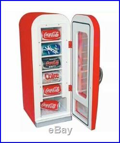 Soda Vending Machine Mini Fridge Retro Coca Cola Vintage Beverage Drink 10 Can
