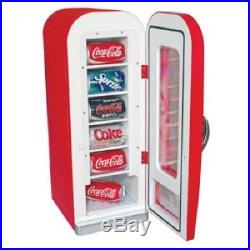 Soda Vending Machine Retro Coca Cola Vintage Mini Fridge 10 Beverage Dispenser