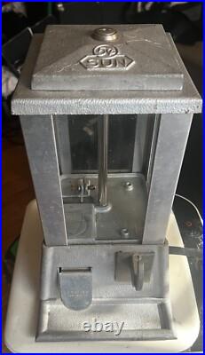 Sun 5 Cent Peanut Nut Machine Nickel Vintage Push Pull Coin