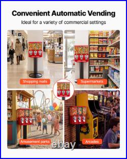 Triple Candy Vending Machine with Stand Gumball Dispenser Cash Box Vintage