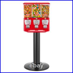 Triple Candy Vending Machine with Stand Gumball Dispenser Cash Box Vintage