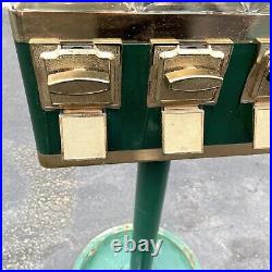 Triple Gumball Machine Vintage 25 Cent Bulk Vending Machine Candy Dispenser