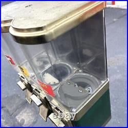 Triple Gumball Machine Vintage 25 Cent Bulk Vending Machine Candy Dispenser