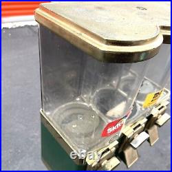 Triple Gumball Machine Vintage 25 Cent Bulk Vending Machine Candy Dispenser