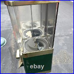 Triple Gumball Machine Vintage 25 Cent Bulk Vending Machine Candy Dispenser