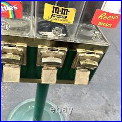 Triple Gumball Machine Vintage 25 Cent Bulk Vending Machine Candy Dispenser