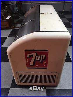 True 7up 2 Door Cooler Victor Vintage Embossed