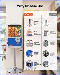 Uimoso Gumball Machine with Stand Vending Coin Bank Vintage Candy Dispenser Bule