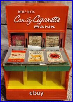 VERY RARE Miner-Matic Candy Cigarette Bank Machine Vintage Toy Tobacco with Box