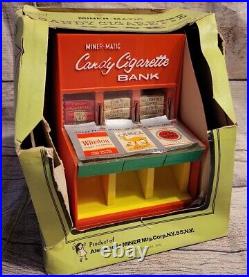 VERY RARE Miner-Matic Candy Cigarette Bank Machine Vintage Toy Tobacco with Box