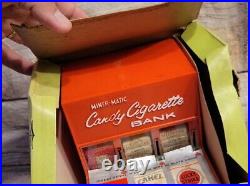 VERY RARE Miner-Matic Candy Cigarette Bank Machine Vintage Toy Tobacco with Box