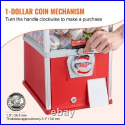 VEVOR 21H Gumball Machine Vending Coin Bank Vintage Gumballs Dispenser PS Red