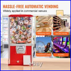 VEVOR 21H Gumball Machine Vending Coin Bank Vintage Gumballs Dispenser PS Red