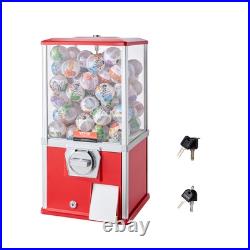 VEVOR 21H Gumball Machine Vending Coin Bank Vintage Gumballs Dispenser PS Red
