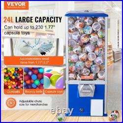 VEVOR 25H Gumball Machine Vending Coin Bank Vintage Gumballs Dispenser PS Bule