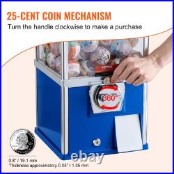 VEVOR 25H Gumball Machine Vending Coin Bank Vintage Gumballs Dispenser PS Bule