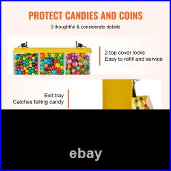 VEVOR Gumball Machine Vending Coin Bank Vintage Candy Dispenser Stand Yellow