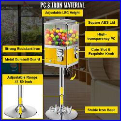 VEVOR Gumball Machine Vintage Candy Dispenser Iron Stand 41-50 Tall Yellow