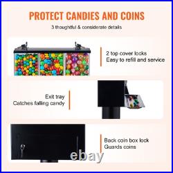 VEVOR Gumball Machine with Stand Vending Coin Bank Vintage Candy Dispenser Black