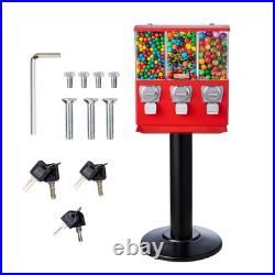 VEVOR Gumball Machine with Stand Vending Coin Bank Vintage Candy Dispenser Red