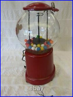 VINTAGE 1920's ADVANCE MODEL D 2 BALLS 1 PENNY GUMBALL MACHINE COIN OP VENDING