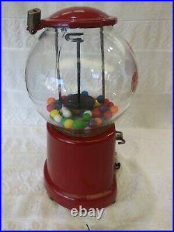 VINTAGE 1920's ADVANCE MODEL D 2 BALLS 1 PENNY GUMBALL MACHINE COIN OP VENDING