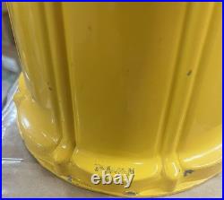 VINTAGE 1940s-1950s CAST IRON GUMBALL MACHINE YELLOW PEDESTAL CANDY DISPENSER