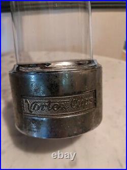 VINTAGE 1940s 50s DIXIE VORTEX CHROME & GLASS PAPER CUP DISPENSER WITH BRACKET