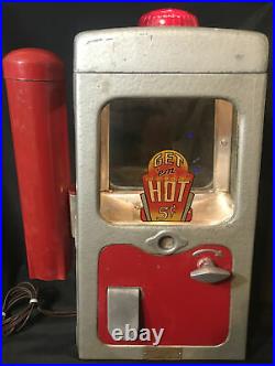 VINTAGE 1940s WHITE MACHINE CO. HOT NUT PEANUT Coin-Op Cup Dispenser ORIGINAL