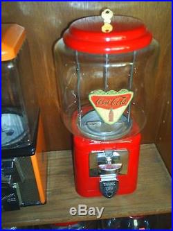 VINTAGE- 1950's Coca Cola THEMED Oak Candy / guumball Machine Glass globe NICE