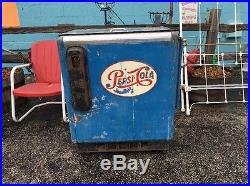 VINTAGE 1950s PEPSI CHEST 2 LEVEL COOLER VENDING POP SODA MACHINE