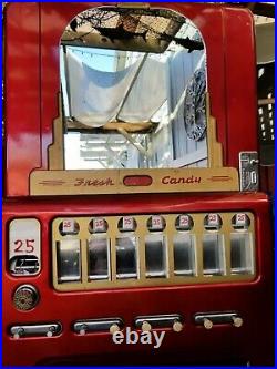 VINTAGE 1950s STONER CANDY MACHINE 180 WithGUM WHEEL. RARE VENDING CANDY APPLE RED