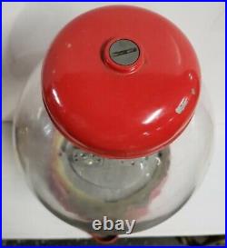 VINTAGE 1960'S Authentic No Repro Aluminum Red Gumball Machine Threaded Works