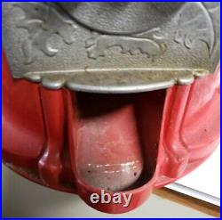 VINTAGE 1960'S Authentic No Repro Aluminum Red Gumball Machine Threaded Works