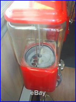 VINTAGE- 1960's Coca Cola THEMED Oak Candy / guumball Machine Glass globe NICE