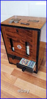 VINTAGE 6d CIGARETTE VENDING MACHINE & Players 10s cig packets VAPE BOX