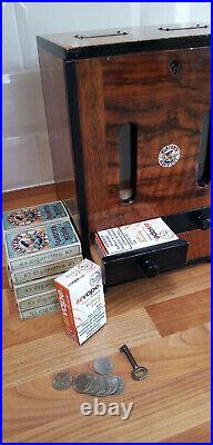 VINTAGE 6d CIGARETTE VENDING MACHINE & Players 10s cig packets VAPE BOX