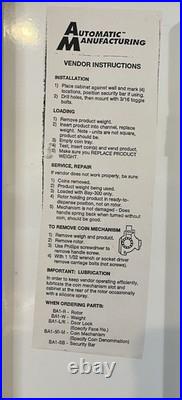 VINTAGE AMERICAN DEFENDER $1 LATEX CONDOM COIN OPERATED VENDING MACHINE withKEY