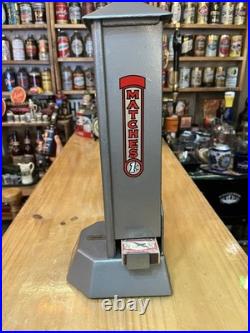 VINTAGE Art Granite Safety MATCH BOOK DISPENSER PENNY 1 Cent Vending Machine