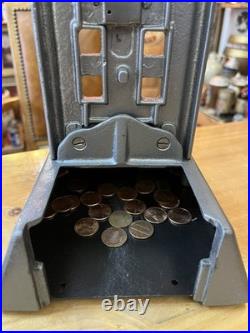 VINTAGE Art Granite Safety MATCH BOOK DISPENSER PENNY 1 Cent Vending Machine