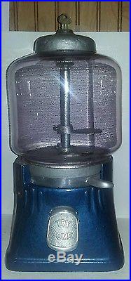 Vintage Blue (silver King)5 Cent Gumball Candy Coin Vending Machine