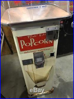 Vintage Coin Operated Gold Medal Popcorn Vending Machine Man Cave Coin Op